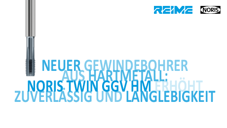 Neuer Gewindebohrer aus Hartmetall NORIS TWIN GGV HM erhöht Zuverlässig- und Langlebigkeit
