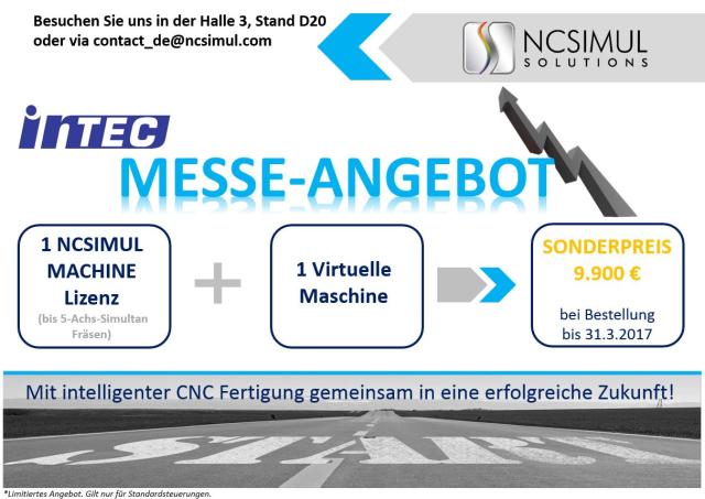 INTEC Messeangebot: NCSIMUL MACHINE mit virtueller Maschine im Einsteigerpaket