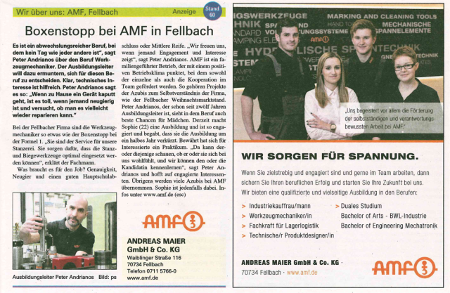 AMF auf der Fokus Beruf 2017 in Schorndorf, 10. und 11. März 2017