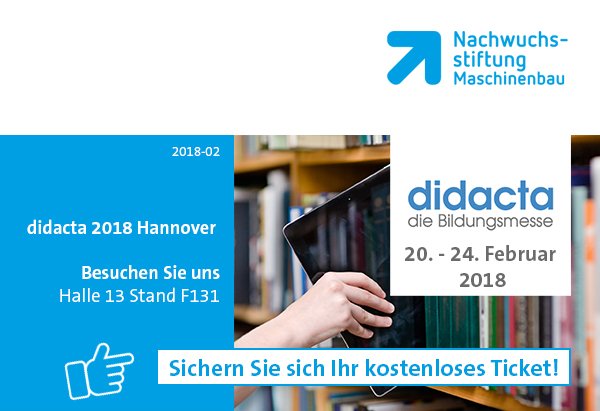 didacta 2018 in Hannover | Sichern Sie sich Ihre kostenlose Eintrittskarte!